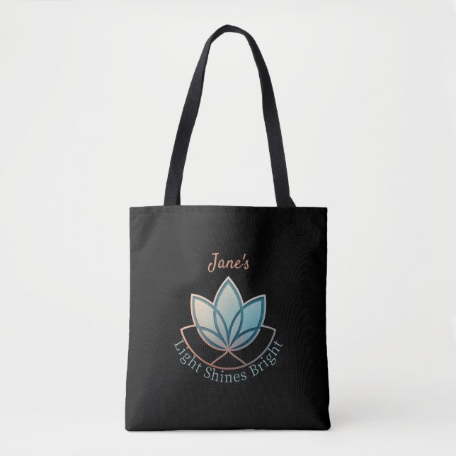 Custom Name Lotus Tote - [NAME] Shines Bright  Bag (Front)