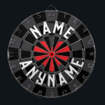 Custom NAME Love ANY NAME Black Charcoal Red Heart Dartboard<br><div class="desc">Custom NAME Love ANY NAME Editable Top and Bottom Text with Red Heart on Black and Charcoal coloured Dartboard. Personalise top and bottom text to your liking!</div>