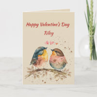 Custom Name Love Cute Love Birds Romantic Hearts
