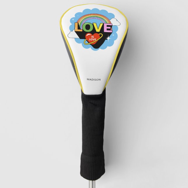 Custom Name "Love Is Love" Golf Head Cover (Front)