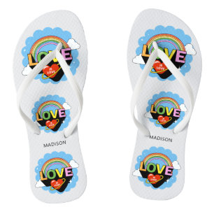 Custom Name "Love Is Love" Jandals