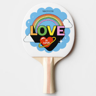 Custom Name "Love Is Love" Ping Pong Paddle