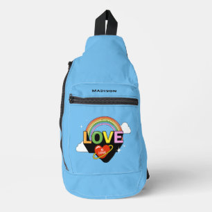 Custom Name "Love Is Love" Sling Bag