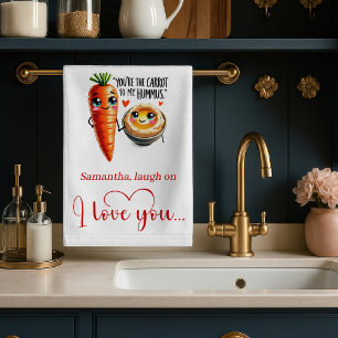 Custom Name Love Kitchen Towel Funny Food Art