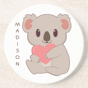 Custom Name Love Koala Coaster