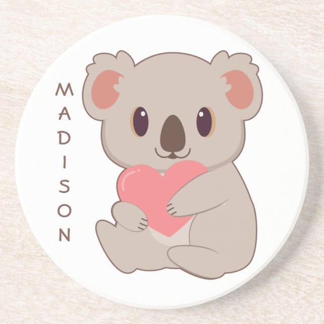   Custom Name Love Koala Coaster (Front)