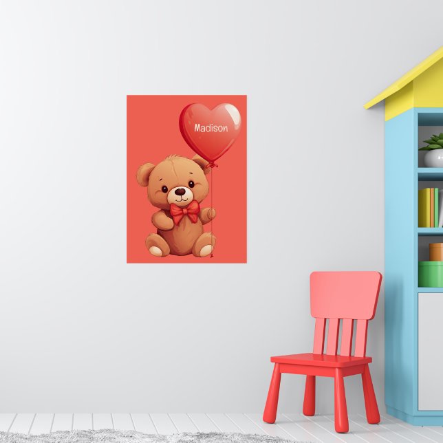 Custom Name Love Teddy Poster (Nursery 1)
