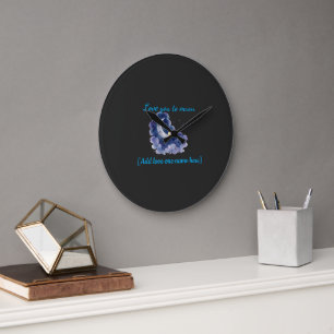 Custom Name Love You to the Moon Watercolor Moon a Large Clock