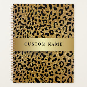 Custom Name Luxury Leopard Animal Print Planner