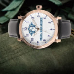 Custom name Luxury vintage blue Monogram<br><div class="desc">Custom name Luxury vintage blue Monogram Watch</div>