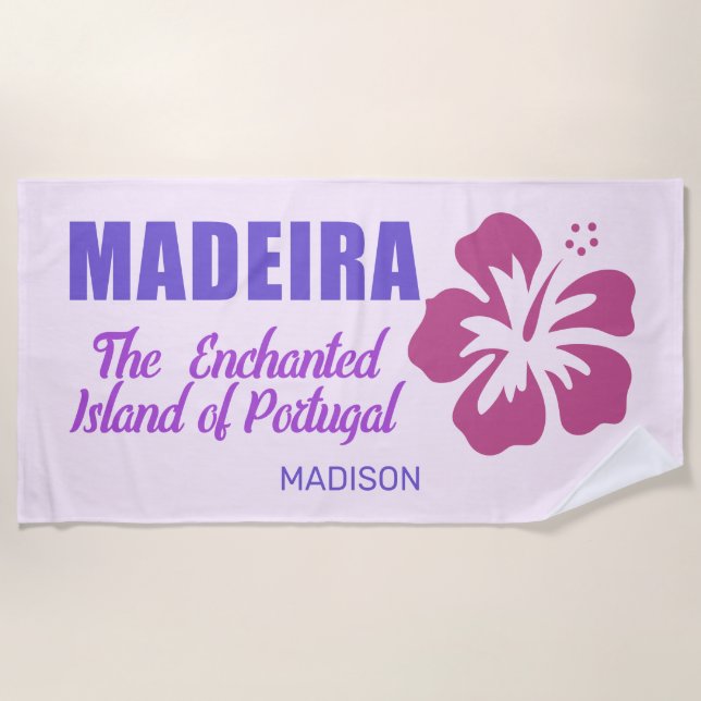 Custom Name Madeira Beach Towel (Front)