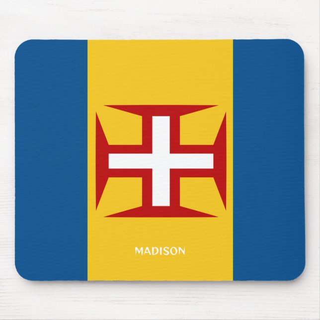 Custom Name Madeira Flag Mouse Pad (Front)