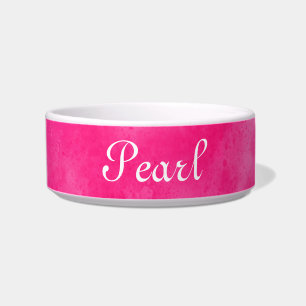 Custom Name Magenta Storm Cloud Ceramic Pet Bowl
