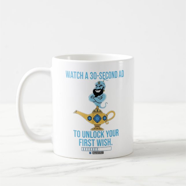 Custom name magic genie lamp coffee mug (Left)