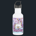 Custom Name Magical Unicorn, Rainbow & Stars 532 Ml Water Bottle<br><div class="desc">Unicorn Kid's stainless steel water bottle ,  gift for girl who loves unicorns,  back to school water bottle.</div>