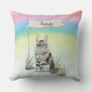 Custom Name Maine Coon Cat Pet Cushion