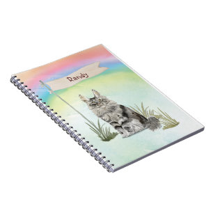 Custom Name Maine Coon Cat Pet Notebook