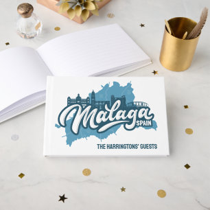 Custom Name Malaga Spain Guest Book