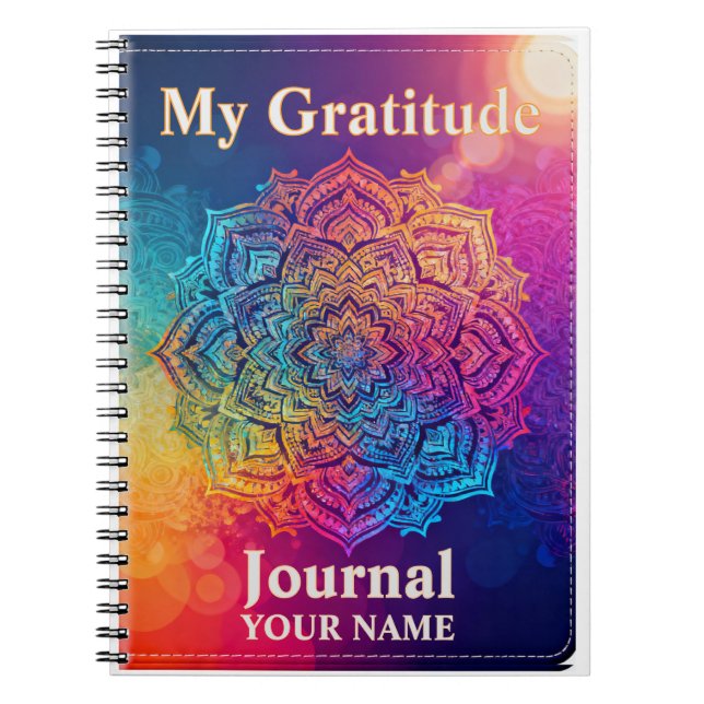Custom Name Mandala Gratitude Journal (Front)