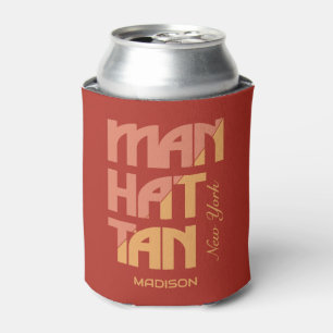 Custom Name Manhattan New York Can Cooler