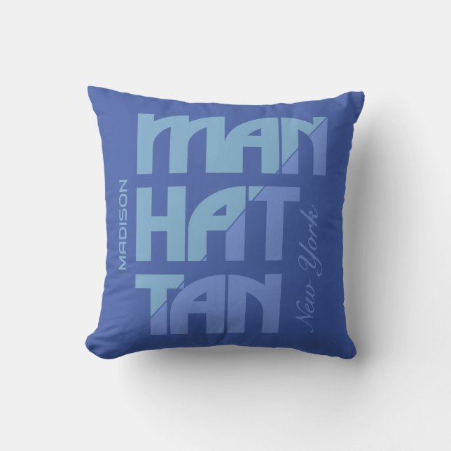 Custom Name Manhattan New York Cushion (Front)
