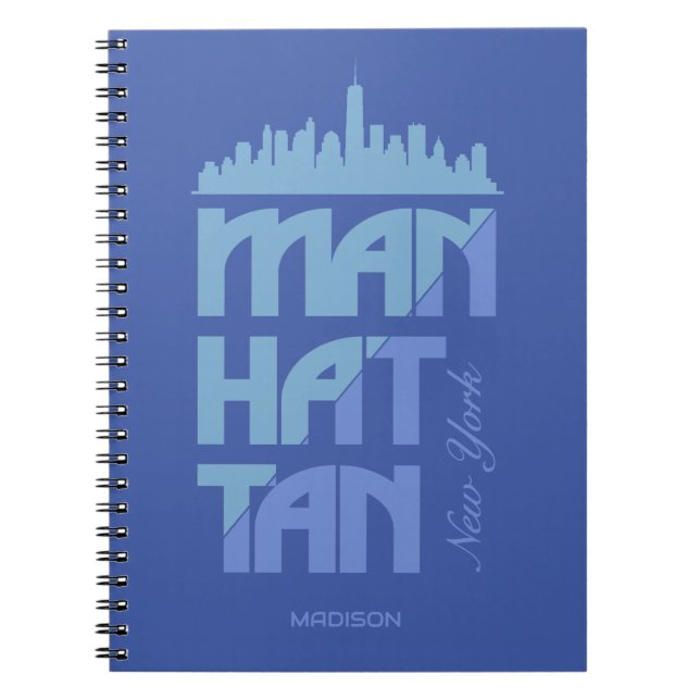 Custom Name Manhattan New York Notebook (Front)