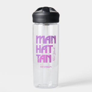 Custom Name Manhattan New York Water Bottle