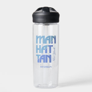 Custom Name Manhattan New York Water Bottle