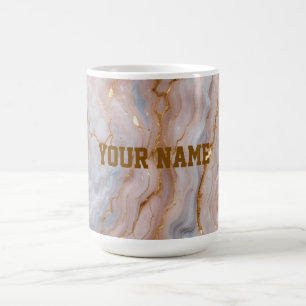 Custom Name Marble Mug Personalized Gold Textmug