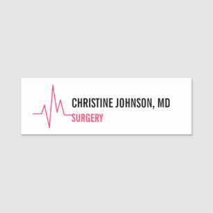Custom Name   Medical Heartbeat   Doctor Nurse Tag