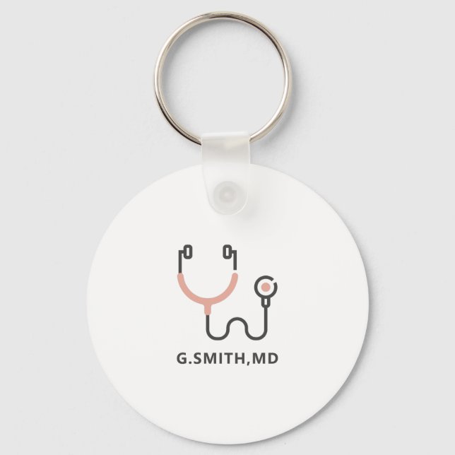 Custom Name | Medical Stethoscope | Doctor Nurse Key Ring (Front)