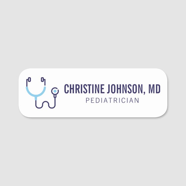 Custom Name | Medical Stethoscope | Doctor Nurse Tag (Front)