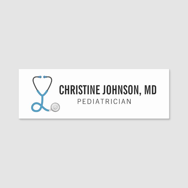 Custom Name | Medical Stethoscope | Doctor Nurse Tag (Front)