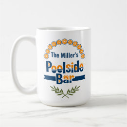 Custom Name Mediterranean Citrus Club Poolside Bar Coffee Mug