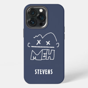 Custom Name Meh Funny Face Emoji iPhone 13 Pro Case
