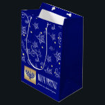 Custom Name Menorah Design Passover Medium Gift Bag<br><div class="desc">Happy Passover. Menorah and Star of David with gold foil embellishments Passover Gift Bag with personalised names and text. Matching cards and gifts available in the Jewish Holidays Category of our store.</div>