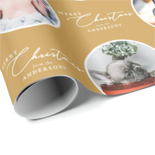 Custom Name Merry Christmas Script 28 Photo Wrapping Paper