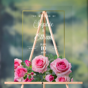 Custom name > message.Wedding Welcome Acrylic Sign