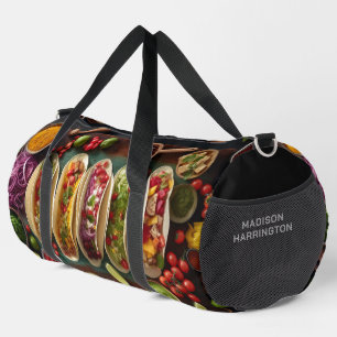 Custom Name Mexican Food Duffle Bag