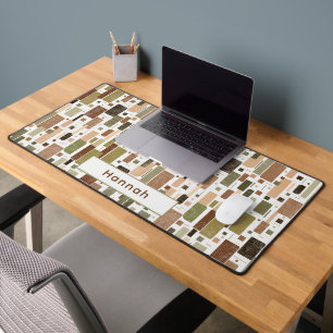 Custom Name Mid Century Modern Home Office Retro Desk Mat