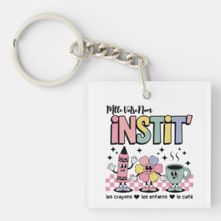 Custom Name Mignon Retro For Instit' Key Ring