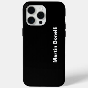 Custom Name Minimalist Modern Black White iPhone 15 Pro Max Case