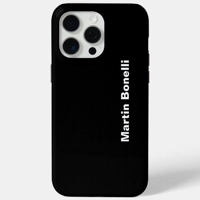 Custom Name Minimalist Modern Black White Case-Mate iPhone Case (Back)