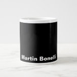 Custom Name Minimalist Modern Black White Large Coffee Mug<br><div class="desc">Modern Professional Simple Design</div>