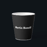 Custom Name Minimalist Modern Black White Latte Mug<br><div class="desc">Modern Professional Simple Design</div>