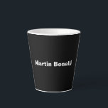 Custom Name Minimalist Modern Black White Latte Mug<br><div class="desc">Modern Professional Simple Design</div>