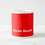 Custom Name Minimalist Modern Red White Large Coffee Mug<br><div class="desc">Modern Professional Simple Design</div>