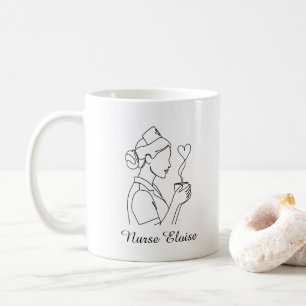 Custom Name Minimalist Nurse Coffee Mug