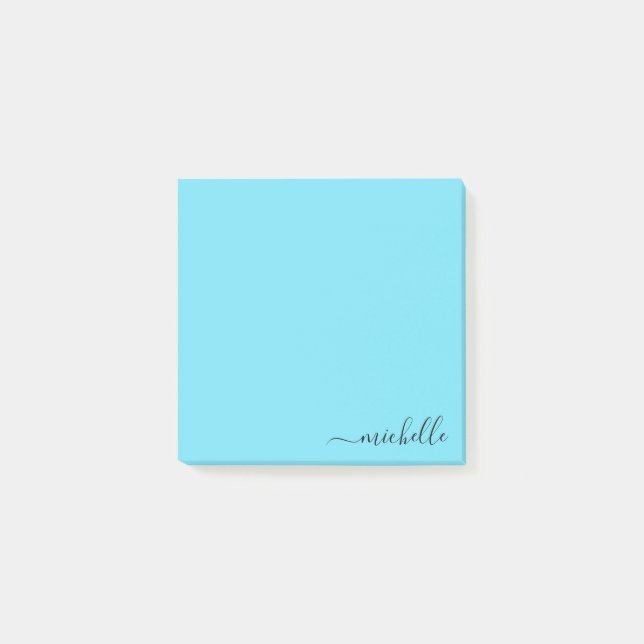 Custom Name Minimalist Personalised Pastel Colour Post-it Notes (Front)