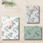 Custom Name Mistletoe Christmas Wrapping Paper Sheet<br><div class="desc">This stylish Christmas Wrapping Paper is decorated with watercolor mistletoe leaves and berries.
Easily customisable.
As we create our artwork you won't find this exact image from other designers.
Original Watercolor © Michele Davies.</div>